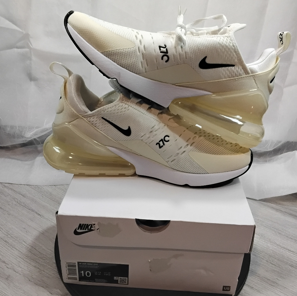 NEW Nike Womens Air Max 270 Cocounut Cream Yellow Translucent Air Unit Size 10 - Picture 10 of 12